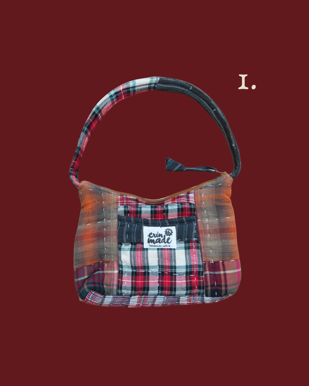 Rosewood Plaid Shoulder Bag