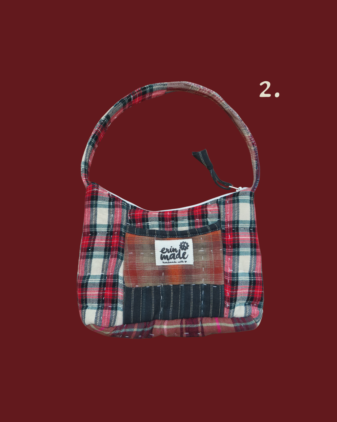 Rosewood Plaid Shoulder Bag