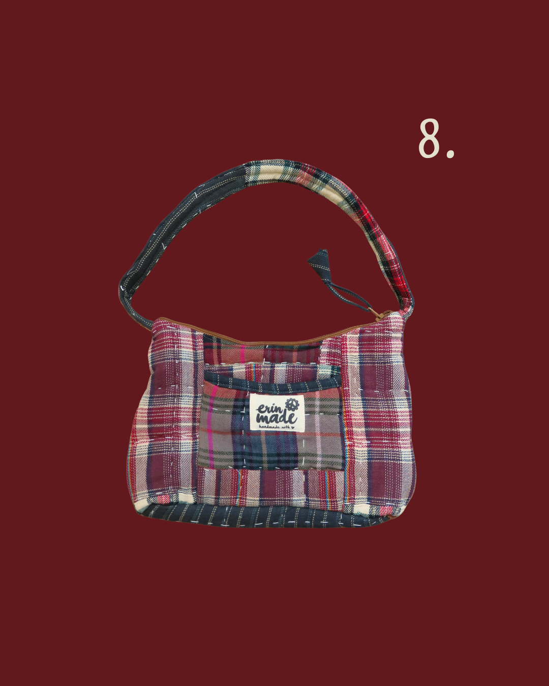 Rosewood Plaid Shoulder Bag