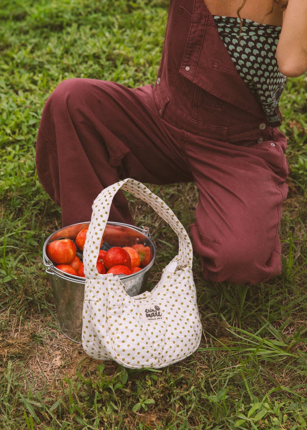Ginny Shoulder Bag - Olive/Cream