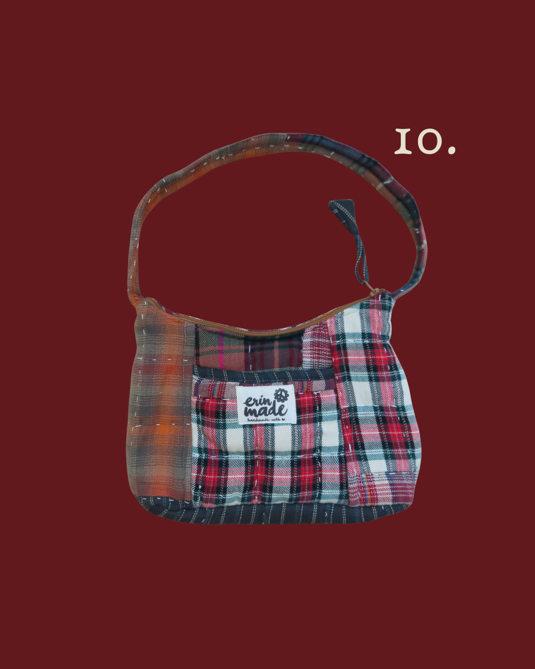 Rosewood Plaid Shoulder Bag