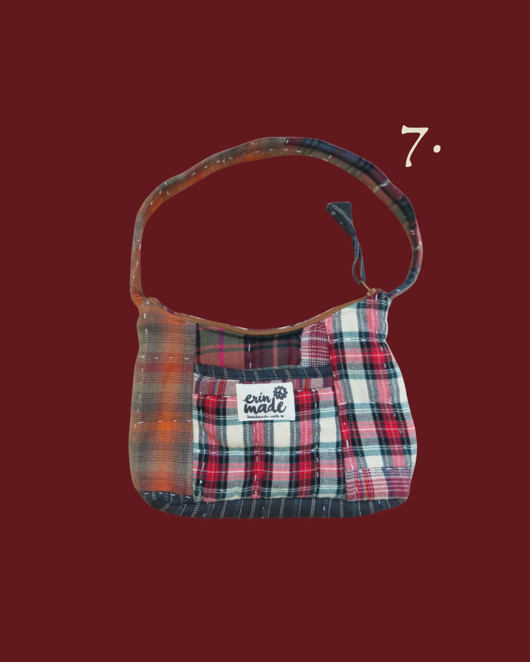 Rosewood Plaid Shoulder Bag