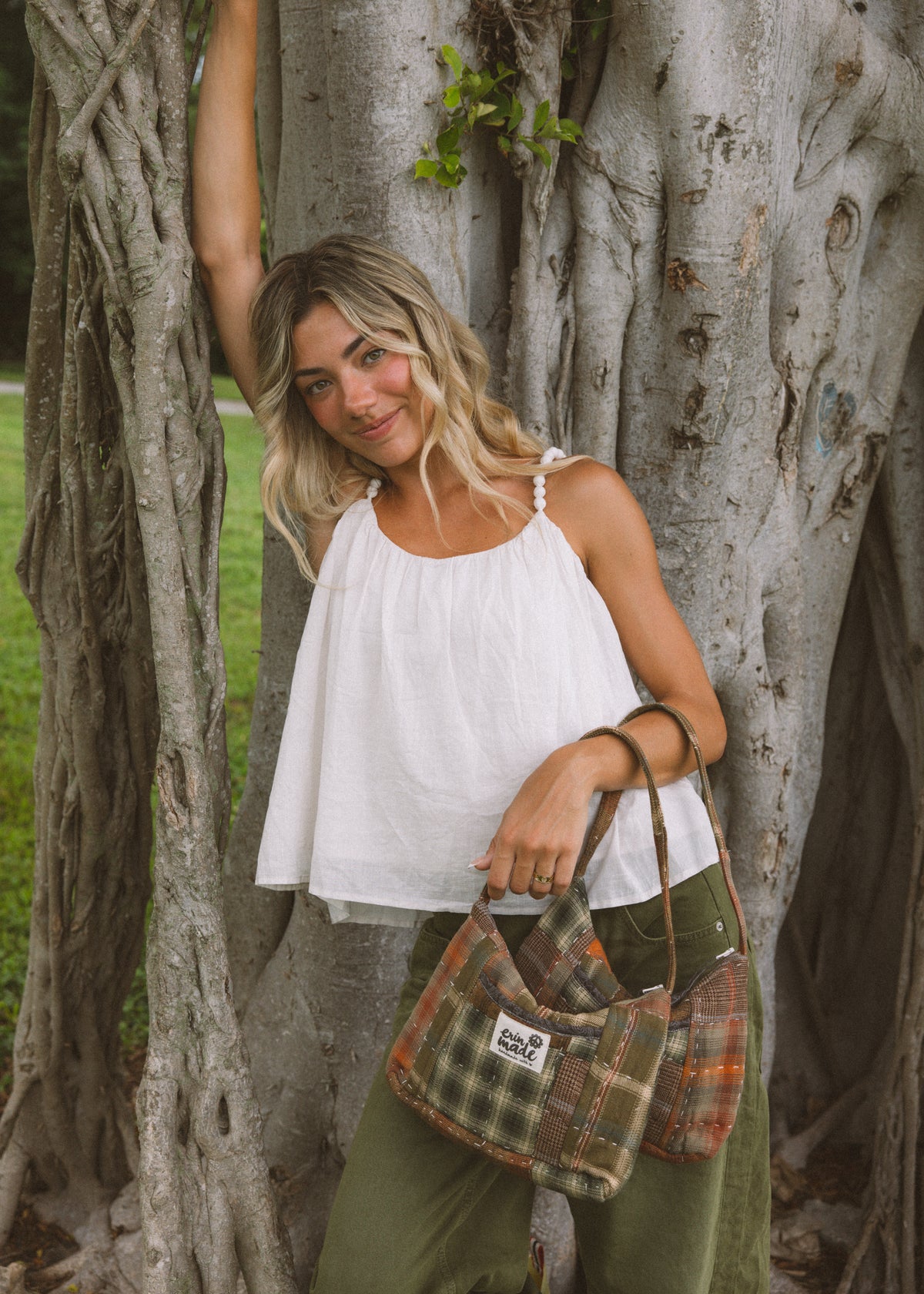 Evergreen Plaid Shoulder Bag